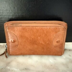 Landleder German Brown Leather Multi Pocket/Compartment Clutch Wallet-Distressed
